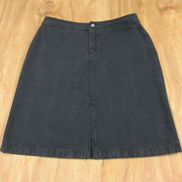 BANANA REPUBLIC Soft Black Denim Jean Mini Skirt VINTAGE Sz 10 Above Knee Y2K - Picture 1 of 8